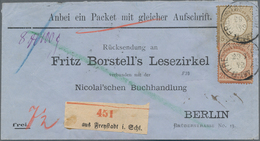 Deutsches Reich - Brustschild: 1872, Kleiner Schild 5 Gr Und Großer Schild 2½ Gr Auf Vordruck-Paketb - Storia Postale