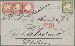 Deutsches Reich - Brustschild: 1873, Brief Mit Attraktiver Mischfrankatur 1 Kreuzer Kleiner Schild U - Brieven En Documenten