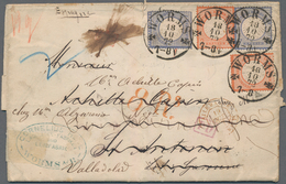 Deutsches Reich - Brustschild: 1872. 2 Kreuzer Rötlichrorange Und 7 Kr Ultramarin, Je Zweimal Auf PD - Storia Postale