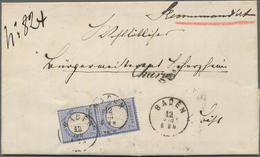 Deutsches Reich - Brustschild: 1872, 7 Kreuzer Kleiner Schild Im Senkr. Paar Entwertet Mit Nachverwe - Storia Postale