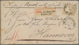 Deutsches Reich - Brustschild: 1872, Kleiner Schild 18 Kreuzer Graubraun Als EINZELFRANKATUR Von "FR - Storia Postale