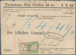 Deutsches Reich - Brustschild: 1872, Kleiner Schild 18 Kr. Und Großer Schild 1 Kr. Auf Auslagen-Vord - Brieven En Documenten