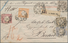 Deutsches Reich - Brustschild: 1872, FÜNFFARBENFRANKATUR 10 Gr. Innendienstmarke Mit Kleiner/Großer - Brieven En Documenten