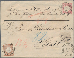 Deutsches Reich - Brustschild: 1873, AUFFRANKIERTE GANZSACHE Als WERTBRIEF: Innendienstmarke 10 Gr. - Storia Postale