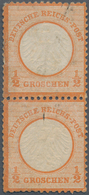 Deutsches Reich - Brustschild: 1872 Kleiner Schild ½ Gr. Farbänderung Orange Im POSTFRISCHEN PAAR Be - Brieven En Documenten