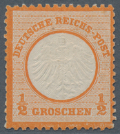 Deutsches Reich - Brustschild: 1872, 1/2 Kreuzer Orange Ungebraucht Mit Falzspur, Doppelt Signiert H - Storia Postale