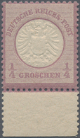 Deutsches Reich - Brustschild: 1872, 1/4 Gr. Grauviolett Als Postfrischer Einzelwert Vom Ungefaltete - Storia Postale