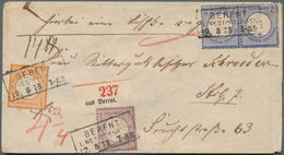 Deutsches Reich - Brustschild: 1872, Großer Schild ¼ Gr., ½ Gr. Und Paar 2 Gr. Auf Paket-Begleitbrie - Storia Postale