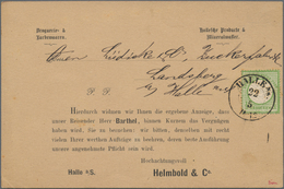 Deutsches Reich - Brustschild: 1872, Großer Schild 1/3 Gr. Hellgrün Auf Vordruck-Vertreterkarte Mit - Storia Postale