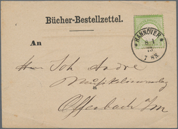 Deutsches Reich - Brustschild: 1872, Großer Schild 1/3 Gr. Hellgrün Auf Vordruck-Bücherzettel Mit K1 - Storia Postale