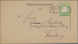 Deutsches Reich - Brustschild: 1872, Großer Schild 1/3 Gr. (dunkel)grün Auf Vordruck-Bücherzettel Mi - Storia Postale