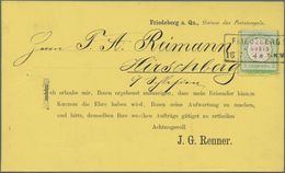 Deutsches Reich - Brustschild: 1872, Großer Schild 1/3 Gr. Hellgrün Auf Vordruck-Vertreterkarte Mit - Storia Postale