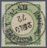 Deutsches Reich - Brustschild: 1872, 1/3 Gr. Dunkelgrün Großer Schild, Zentrisch Gestempelt Auf Brie - Storia Postale