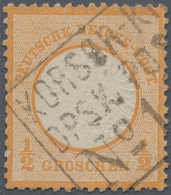 Deutsches Reich - Brustschild: 1872, Großer Schild ½ Gr Orange Mit Zentrischem Ra3 "KORSÖR-KIEL DPSK - Brieven En Documenten