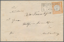 Deutsches Reich - Brustschild: 1872, Großer Schild ½ Gr Orange Auf Präge-ZIERBRIEF Mit Ra3 "NEUENBUR - Storia Postale