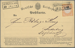 Deutsches Reich - Brustschild: 1872, Großer Schild ½ Gr. Orange Mit Doppelprägung Des Mittelstückes - Storia Postale