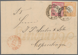 Deutsches Reich - Brustschild: 1872, ½ Groschen Orange MiF Mit 1 Groschen Karmin Entwertet Mit K1 HA - Brieven En Documenten