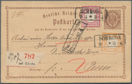 Deutsches Reich - Brustschild: 1873, GA-Karte ½ Gr Mit Großer Schild ½ Gr. Und 1 Gr. Verwendet Als P - Briefe U. Dokumente