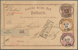 Deutsches Reich - Brustschild: 1873, GA-Karte ½ Gr Mit Großer Schild ½ Gr. Und 1 Gr. Verwendet Als P - Briefe U. Dokumente