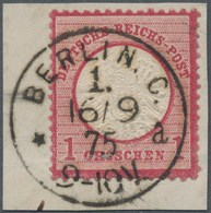 Deutsches Reich - Brustschild: 1872, Großer Schild 1 Gr. Rot Mit Sehr Seltenem Cabinetts-PA Norm-K1 - Briefe U. Dokumente