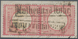 Deutsches Reich - Brustschild: 1872, Großer Schild 1 Gr. Rosa Im Paar Mit Seltenem Bahnpost-Ra1 "Mül - Briefe U. Dokumente