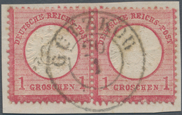 Deutsches Reich - Brustschild: 1872, Großer Schild 1 Gr. Karmin Im Paar Mit Links Plattenfehler V: G - Brieven En Documenten