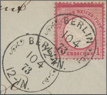 Deutsches Reich - Brustschild: BERLIN 10 4 73 HOFPOSTAMTS-Einkreisstempel Mit Beidseitig Zierornamen - Storia Postale