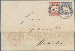 Deutsches Reich - Brustschild: 1872, Großer Schild 1 Gr Und 2 Gr Auf Vordruck-Brief Von Hamburg 29 5 - Storia Postale