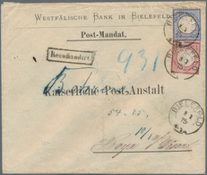 Deutsches Reich - Brustschild: 1872 Großer Schild 1 Gr. Karmin Und 2 Gr. Blau Auf Vordruck-POSTMANDA - Storia Postale
