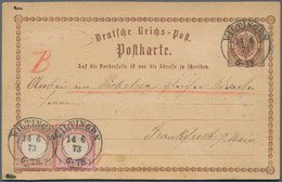 Deutsches Reich - Brustschild: 1873, GA-Karte ½ Gr Mit Großer Schild 2½ Gr. Und 1 Gr. Verwendet Als - Storia Postale