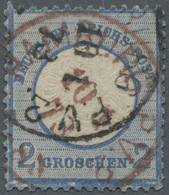 Deutsches Reich - Brustschild: 1872, Großer Schild 2 Gr. Graublau Mit ROTEM Und Schwarzem K1 "HAMBUR - Brieven En Documenten