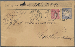Deutsches Reich - Brustschild: 1872/1875, 2 Groschen Ultramarin In MiF Mit 10 Pfennige Rosa Entwerte - Storia Postale