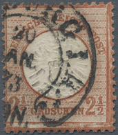 Deutsches Reich - Brustschild: 1872, 2½ Gr. Lebhaftbraun Großer Schild Mit Hufeisenstempel "HAMBURG - Storia Postale