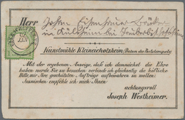 Deutsches Reich - Brustschild: 1872, Großer Schild 1 Kr. Grün Mit K2 "OBERSCHLEFFLENZ 02 JAN" Auf VO - Briefe U. Dokumente