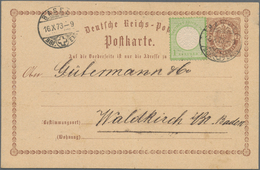 Deutsches Reich - Brustschild: 1872, Großer Schild 1 Kr Grün Auf DR-GA-Karte 2 Kr. Mit Fremdentwertu - Briefe U. Dokumente