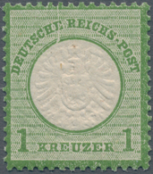 Deutsches Reich - Brustschild: 1872 Großer Schild 1 Kr. In B-Farbe Dunkelgrün Postfrisch Mit Platten - Storia Postale