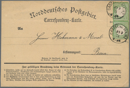 Deutsches Reich - Brustschild: 1872, Großer Schild 1 Kr. Seltene B-Farbe Dunkelgrün Paar Auf Karte M - Storia Postale