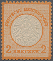 Deutsches Reich - Brustschild: 1872, 2 Kreuzer Orange Großer Schild Postfrisch, Die Marke Ist Farbfr - Storia Postale