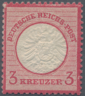 Deutsches Reich - Brustschild: 1872, Großer Schild 3 Kr. Karmin Ungebraucht Mit Doppelprägung Des Mi - Storia Postale