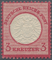 Deutsches Reich - Brustschild: 1872 Großer Schild 3 Kr. Ungebraucht Mit Plattenfehler IV B: Je Klein - Briefe U. Dokumente