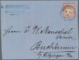 Deutsches Reich - Brustschild: 1872, Großer Schild 3 Kr. Karmin Doppelprägung Des Mittelstückes Auf - Storia Postale