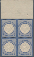 Deutsches Reich - Brustschild: 1872, Großer Schild 7 Kr. Ultramarin Als Postfrischer Oberrand-Viereb - Storia Postale