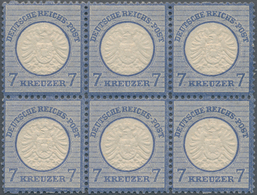 Deutsches Reich - Brustschild: 1874, Großer Schild 7 Kr. Graublau POSTFRISCHER Sechserblock Mit 2x F - Storia Postale