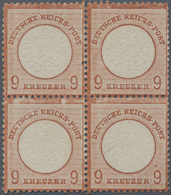 Deutsches Reich - Brustschild: 1874, Großer Schild 9 Kr. Braunorange Im Viererblock Ungebraucht Mit - Briefe U. Dokumente