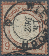 Deutsches Reich - Brustschild: 1872, 9 Kr. Braun Gr. Schild, Gestempelt Mit Baden-K2 "WIESLOCH 15 DE - Brieven En Documenten