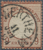 Deutsches Reich - Brustschild: 1872, Großer Schild 9 Kr. In Seltener C-Farbe Lebhaftbraun Mit K1 "WE - Storia Postale