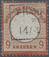 Deutsches Reich - Brustschild: 1872, Großer Schild 9 Kr. In Seltener C-Farbe Mit Nuance Schokoladenb - Brieven En Documenten