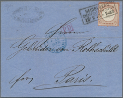 Deutsches Reich - Brustschild: 1872, Großer Schild 9 Kr. In Seltener C-Farbe Dunkelbraun Auf Brief M - Storia Postale