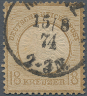 Deutsches Reich - Brustschild: 1872, 18 Kr. Ockerbraun Großer Schild Mit Einkreisstempel "MAINZ 15/8 - Brieven En Documenten