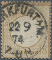 Deutsches Reich - Brustschild: 1872, Großer Schild 18 Kr. Ockerbraun Mit Zentrischem K1 "FRANKFURT A - Storia Postale